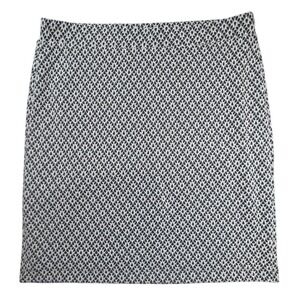 Ann Taylor LOFT Gray White Textured Knit Pencil Skirt Geometric Pattern Womens M